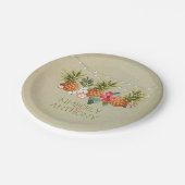 Assiettes En Carton plage ananas tropical mariage (Angle)