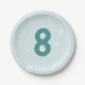 Assiettes En Carton Plage Anniversaire Bulles Turquoise Plaque de papi (Devant)