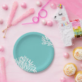Assiettes En Carton Plage Aqua Coral (Fête)