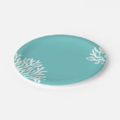 Assiettes En Carton Plage Aqua Coral (Angle)