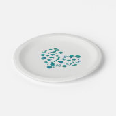 Assiettes En Carton Plage Choses Turquoise Aquarelle Moderne Chic Part (Angle)