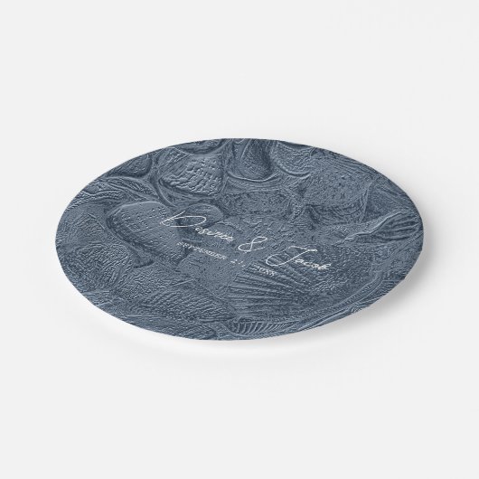 Assiettes En Carton Plage côtière moderne et foncée (Angle)