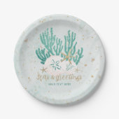 Assiettes En Carton Plage côtière SEAS & salutations Parties scintilla (Devant)