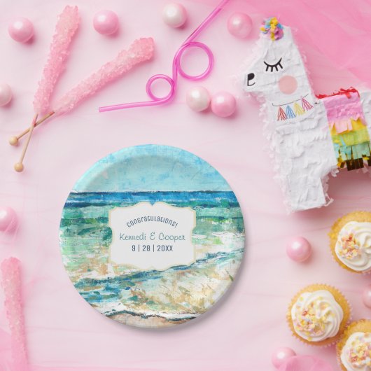 Assiettes En Carton Plage côtière Thématique Événement Papier Plate (Fête)