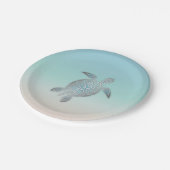 Assiettes En Carton Plage de la tortue marine en argent Style côte mar (Angle)