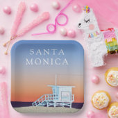 Assiettes En Carton Plage de père Noël Monica | Los Angeles, Californi (Fête)