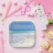 Assiettes En Carton Plage de sable blanc Surf doux (Fête)