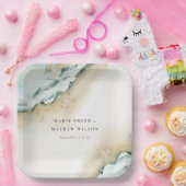 Assiettes En Carton Plage de sable de mer côtière Mariage nautique (Fête)