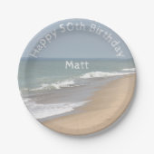 Assiettes En Carton Plage et vagues d'océan (Devant)