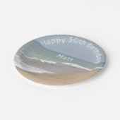 Assiettes En Carton Plage et vagues d'océan (Angle)