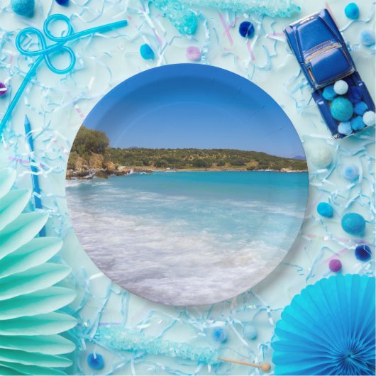 Assiettes En Carton Plage exotique Île tropicale Paradis (Fête)