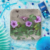 Assiettes En Carton Plage fleurs du matin glacé sur la plage de fleurs (Fête)