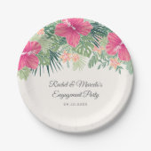 Assiettes En Carton Plage Florale Tropicale (Devant)