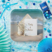 Assiettes En Carton Plage Invitation Dans Le Sable Avec Starfish (Fête)