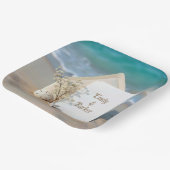 Assiettes En Carton Plage Invitation Dans Le Sable Avec Starfish (Angulaire)