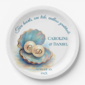 Assiettes En Carton Plage Mariage Pearls Shell Elégant thème Océan (Devant)