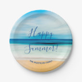 Assiettes En Carton Plage mer mer d'été (Devant)