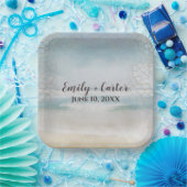 Assiettes En Carton Plage Ocean mariage Avec Net (Fête)