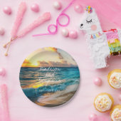 Assiettes En Carton Plage Océan Personnalisé Mariage Plaques de gâteau (Fête)