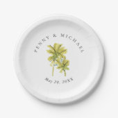 Assiettes En Carton Plage Palm Trees Tropical Minimal (Devant)