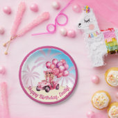 Assiettes En Carton Plage rose convertible Anniversaire (Fête)