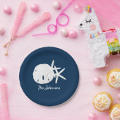 Assiettes En Carton Plage Starfish Sand Dollar bleu Personnalisé (Fête)