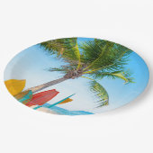 Assiettes En Carton Plage Tropical Surfboard (Angle)