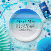 Assiettes En Carton Plage tropicale avec Mariage de mer turquoise (Fête)