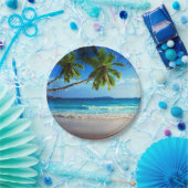 Assiettes En Carton Plage tropicale de paradis (Fête)