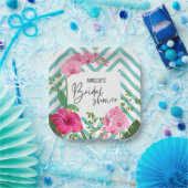 Assiettes En Carton Plage tropicale d'été fleurie Bride douche (Fête)