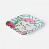 Assiettes En Carton Plage tropicale d'été fleurie Bride douche (Angulaire)