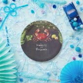 Assiettes En Carton Plage tropicale du crabe (Fête)