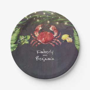 Assiettes En Carton Plage tropicale du crabe