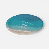 Assiettes En Carton Plage tropicale Moody Turquoise Mariage personnali (Angle)