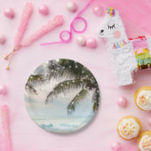 Assiettes En Carton Plage tropicale Océan Palm Trees & Lumières Mariag (Fête)