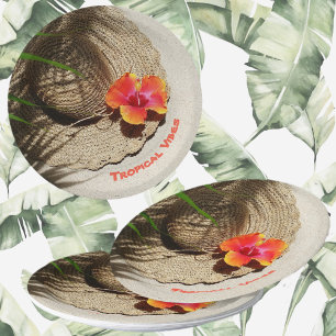 Assiettes En Carton Plage tropicale Vibes Hibiscus Floral