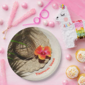 Assiettes En Carton Plage tropicale Vibes Hibiscus Floral (Fête)