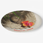 Assiettes En Carton Plage tropicale Vibes Hibiscus Floral (Angle)