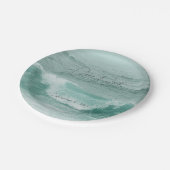 Assiettes En Carton Plage Turquoise Blanc Marine (Angle)