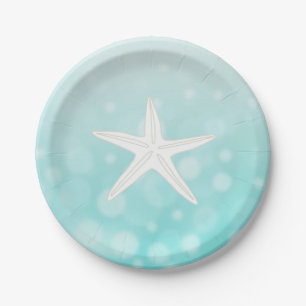 Assiettes En Carton Plage turquoise Thème Starfish Plaques en papier