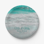 Assiettes En Carton Plage Turquoise Tropical Ocean Waves Coastal (Devant)