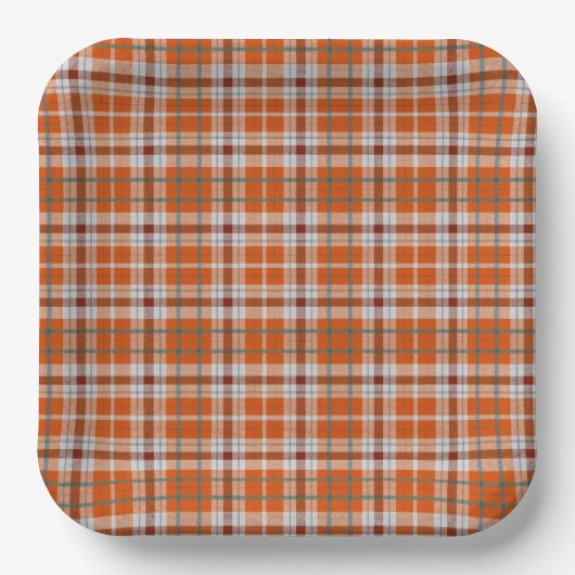 Assiettes En Carton Plaid automne (Recto)