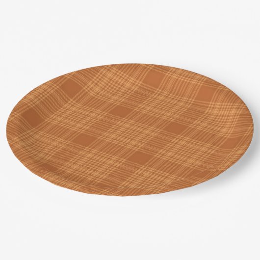 Assiettes En Carton Plaid Automne (Angle)