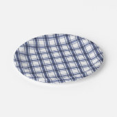 Assiettes En Carton Plaid bleu (Angle)