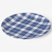 Assiettes En Carton Plaid Bleu Pour Les Mots Hanoukka Plaques De Papie (Angle)