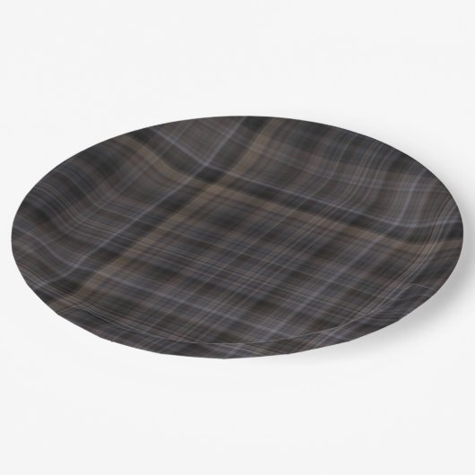 Assiettes En Carton Plaid Brown (soe) (Angle)