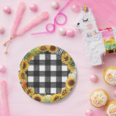 Assiettes En Carton Plaid Citrouille d'automne et Buffalo de tournesol (Fête)