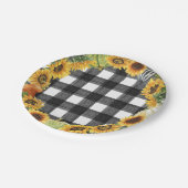 Assiettes En Carton Plaid Citrouille d'automne et Buffalo de tournesol (Angle)
