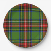 Assiettes En Carton Plaid classique rouge et vert Noël (Devant)