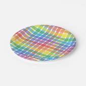 Assiettes En Carton Plaid d'arc-en-ciel (Angle)
